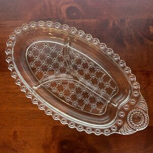 Vintage Pressed Glass three-part Dish